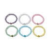 6 Pcs Cat Eye & Polymer Clay Stretch Bracelet Sets BJEW-JB10948-1