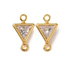 Brass Pave Clear Cubic Zirconia Connector Charms KK-Z121-06G-08-1