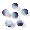 Frosted Baking Painted Crackle Glass Beads with Glitter Powder DGLA-T004-8mm-01J-1