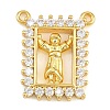 Brass Micro Pave Clear Cubic Zirconia Pendants KK-CBA6A75-48B-G-1