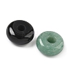 Natural & Synthetic Mixed Gemstone Donut/Pi Disc Charms G-M454-01C-2