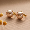 Brass & Plastic Pearl Hoop Earrings FS-WGC04E8-01-3