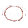 Natural Rhodonite Braided Bead Bracelets BJEW-JB11241-02-2