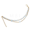 Adjustable Natural Malaysia Jade & 304 Stainless Steel Multi-strand Bracelets BJEW-JB13035-01-5
