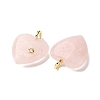 Natural Rose Quartz Pendants G-P588-01G-10-2
