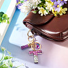 Alloy Resin Heart Keychains KEYC-TADJ0002-01G-T-5