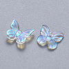 Transparent Spray Painted Glass Charms X-GLAA-T016-20-2
