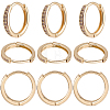 12Pcs Brass Micro Pave Clear Cubic Zirconia Hoop Earrings for Women EJEW-SC0001-97-1