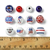 75Pcs 12 Styles Independence Day Theme Wood European Beads WOOD-FS0001-22-5
