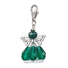 Angel Glass Beaded & Alloy Pendant Decorations HJEW-MZ00189-3