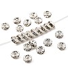Rack Plating Brass Crystal Rhinestone Rondelle Space Beads RB-D303-S-1