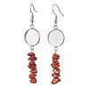 304 Stainless Steel Gemstone Chip Beads Earring Hooks EJEW-JE06898-4