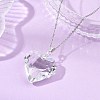 Valentine's Day Faceted Clear Glass Heart Pendant 304 Stainless Steel Cable Chain Necklaces for Women NJEW-JN06074-02-1