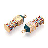 304 Stainless Steel Enamel Pendants STAS-N124-10G-2