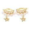 Brass Micro Pave Cubic Zirconia Cuff Earrings CU-CBAE7DF-29G-4