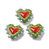 Baking Paint Glass Bumpy Beads Heart X-LAMP-V001-07E-1