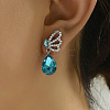 Elegant Alloy Butterfly with Teardrop Dangle Stud Earrings TF5032-1