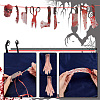 7 Bags 7 Style Halloween Decoration Paper Bleeding Saw Machete Knife Skull Eye Hand Bat Flag Banners AJEW-GA0006-13-4