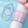 12Pcs 12 Colors Summer Beach Natural Shell Heart with Glass Beaded Anklets AJEW-AN00779-1