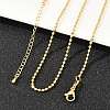 2MM Brass Ball Chain Necklaces for Men Women X-NJEW-L012-04G-3