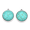 Resin Imitation Turquoise Pendants PALLOY-M203-23AS-B-1