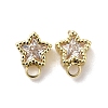 Brass with Cubic Zirconia Stud Earrings Finding KK-Q048-17G-1