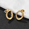 304 Stainless Steel Chunky Oval Studs Earrings for Women EJEW-K306-28G-1