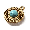 304 Stainless Steel Pave Synthetic Turquoise Pendants STAS-M057-02G-03-2