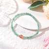 Natural Green Aventurine & Cherry Quartz Glass Round Beaded Stretch Bracelets for Women BJEW-JB11927-02-1