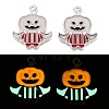 Halloween Theme Rack Plating Luminous Alloy Enamel Pendants ENAM-N056-232P-1