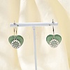 Natural Green Aventurine & 304 Stainless Steel Hoop Earrings for Women EJEW-G475-01P-06-2
