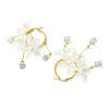 Acrylic & Glass & Shell Pearl Hoop Earrings for Women EJEW-TA00564-4