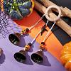 Halloween Theme Iron Bell Pendant Decoration HJEW-JM02476-2