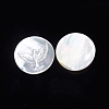 Natural White Shell Cabochons SSHEL-D083-09-2