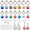 CHGCRAFT DIY Flat Round with Fish Scale Dangle Earring Making Kits DIY-CA0003-92-1