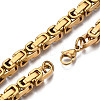 Ion Plating(IP) 201 Stainless Steel Byzantine Chain Bracelet for Men Women BJEW-S057-89A-01-3