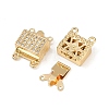 Brass Micro Pave Clear Cubic Zirconia Box Clasps KK-L255-02G-02-2