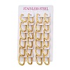 PVD Vacuum Plating 202 Stainless Steel Huggie Oval Hoop Earrings EJEW-H003-07G-07-4