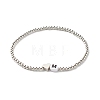 Heart and Random Letter Beads Stretch Bracelet for Teen Girl Women BJEW-JB06996-4
