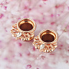 316L Surgical Stainless Steel Crystal Rhinestone Horse Eye Ear Plugs Gauges WG2285B-03-1