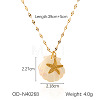 Ocean Theme Natural Shell & 304 Stainless Steel Pendant Dapped Chain Necklaces for Women FS-WG58500-15-1