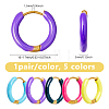 5 Pairs 5 Color 316 Stainless Steel Enamel Ring Hoop Earrings EJEW-DC0001-39B-2