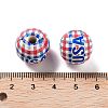 Independence Day Theme Wood European Beads WOOD-M011-07E-3