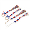 4Pcs 2 Style Independence Day Theme Hemp Rope Tassels Pendant Decorations HJEW-CF0001-19-8