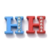 Spray Painted Zinc Alloy Slide Charms ALRI-WH0005-13H-2