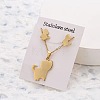 201 Stainless Steel Pendant Necklaces & Stud Earrings Sets FS-WG852B2-01-1