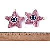 Handmade Polymer Clay & Rhinestone & Resin Big Pendants FIND-Q123-02B-3