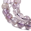 Natural Round Purple Lodolite Quartz/Purple Phantom Quartz Beads Strands G-R011-A01-02-4