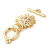 Brass Micro Pave Clear Cubic Zirconia Toggle Clasps KK-N254-78G-3