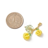 Glass Seed Beaded Berries & Leaf Pendants PALLOY-MZ01114-3